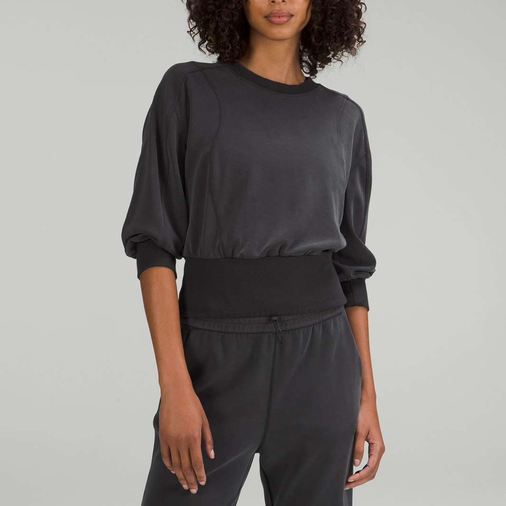 Lululemon Softstreme Ribbed-Hem Pullover - Black, Size 8